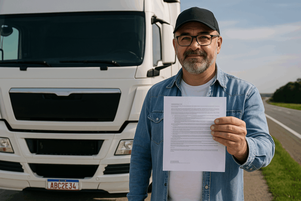 Documentos de caminhoneiro para cadastro ANTT.
